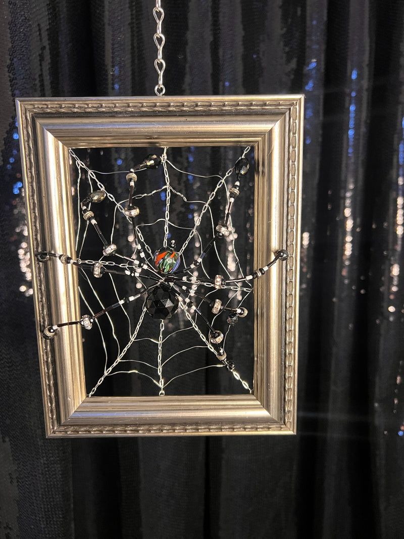 Small Grey Frame with Black Spider