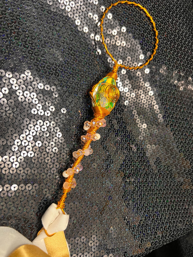 large copper & pink wand