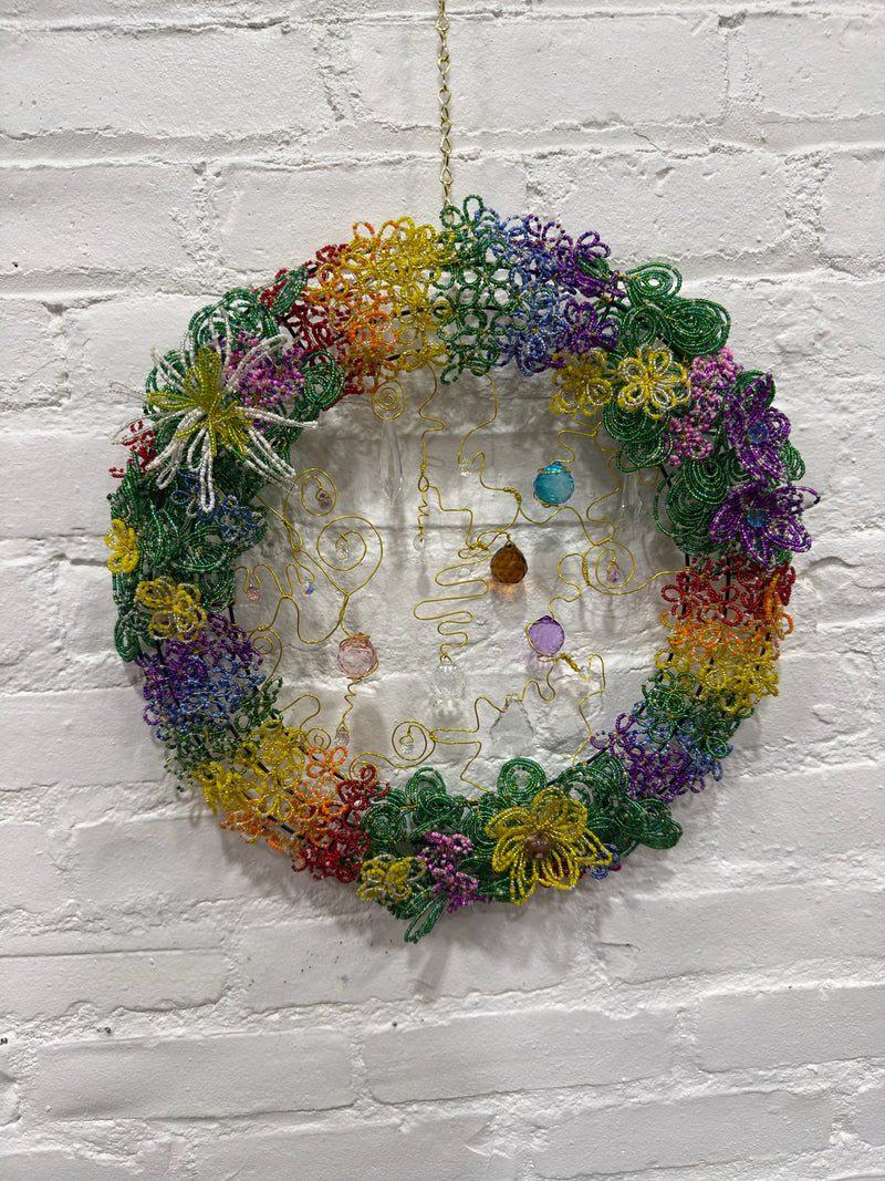 Large Rainbow Flower Wreath