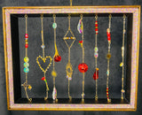 Antique Brown Frame with Red Hearts