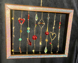 Antique Brown Frame with Red Hearts