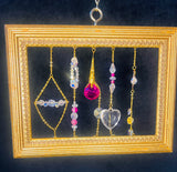 Small Bevelled Gold Frame with Magenta