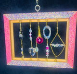Small Bevelled Gold Frame with Magenta