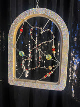 Small Silver arched frame with 2 Hearts
