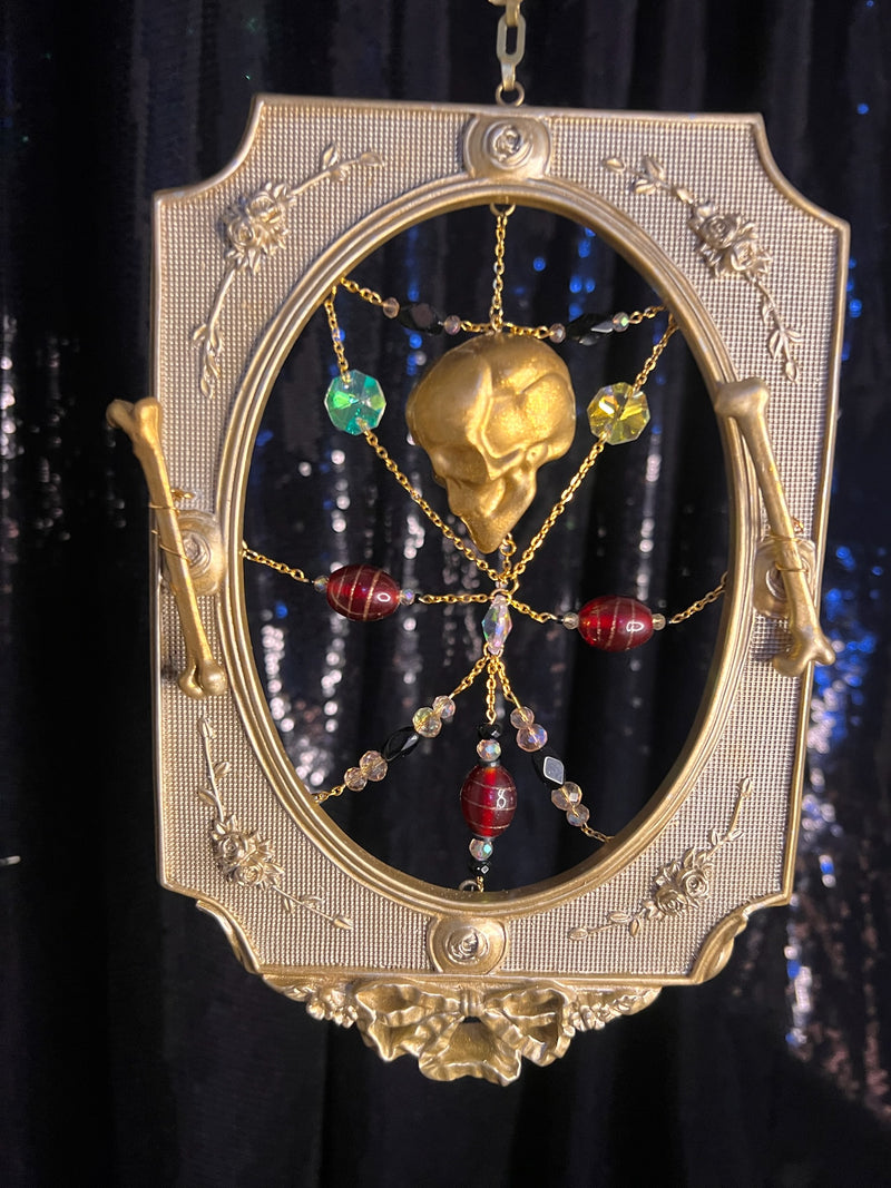 Small Gold frame with skull and bones