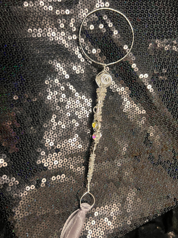 large clear crystal & silver