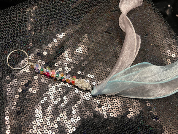 small rainbow silver wand