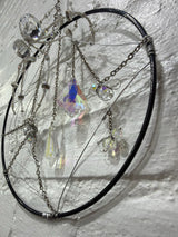 8 inch black circle with clear spider
