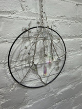 8 inch black circle with clear spider